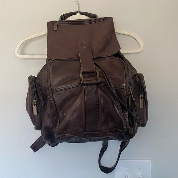 Handbags - Brown leather backpack